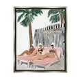 thumbnail image 1 of Stupell Industries Girls Lounging Tropical Vacation Coastal Painting Gray Floater Framed Art Print Wall Art, 1 of 6