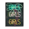thumbnail image 1 of Stupell Industries Girls Neon Style Palm Tree Tropical Design Graphic Art Black Framed Art Print Wall Art, Design by Daphne Polselli, 1 of 5