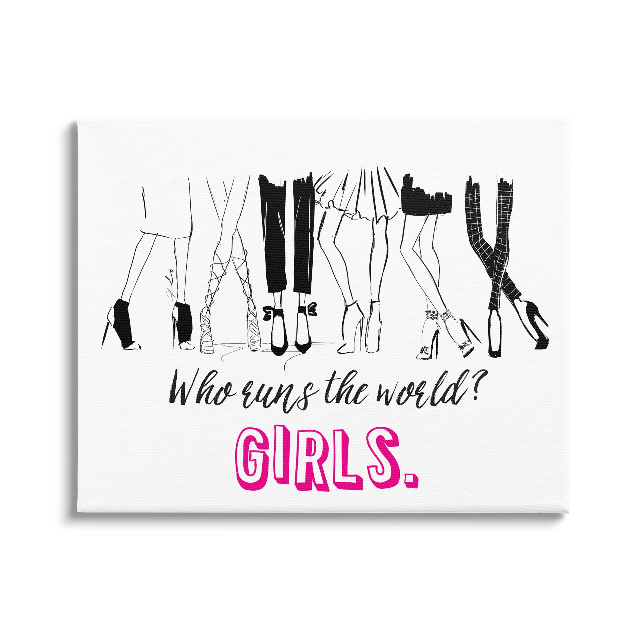 Stupell Industries Girls Run The World Glam Graphic Art Gallery Wrapped Canvas Print Wall Art, Design by Alison Petrie