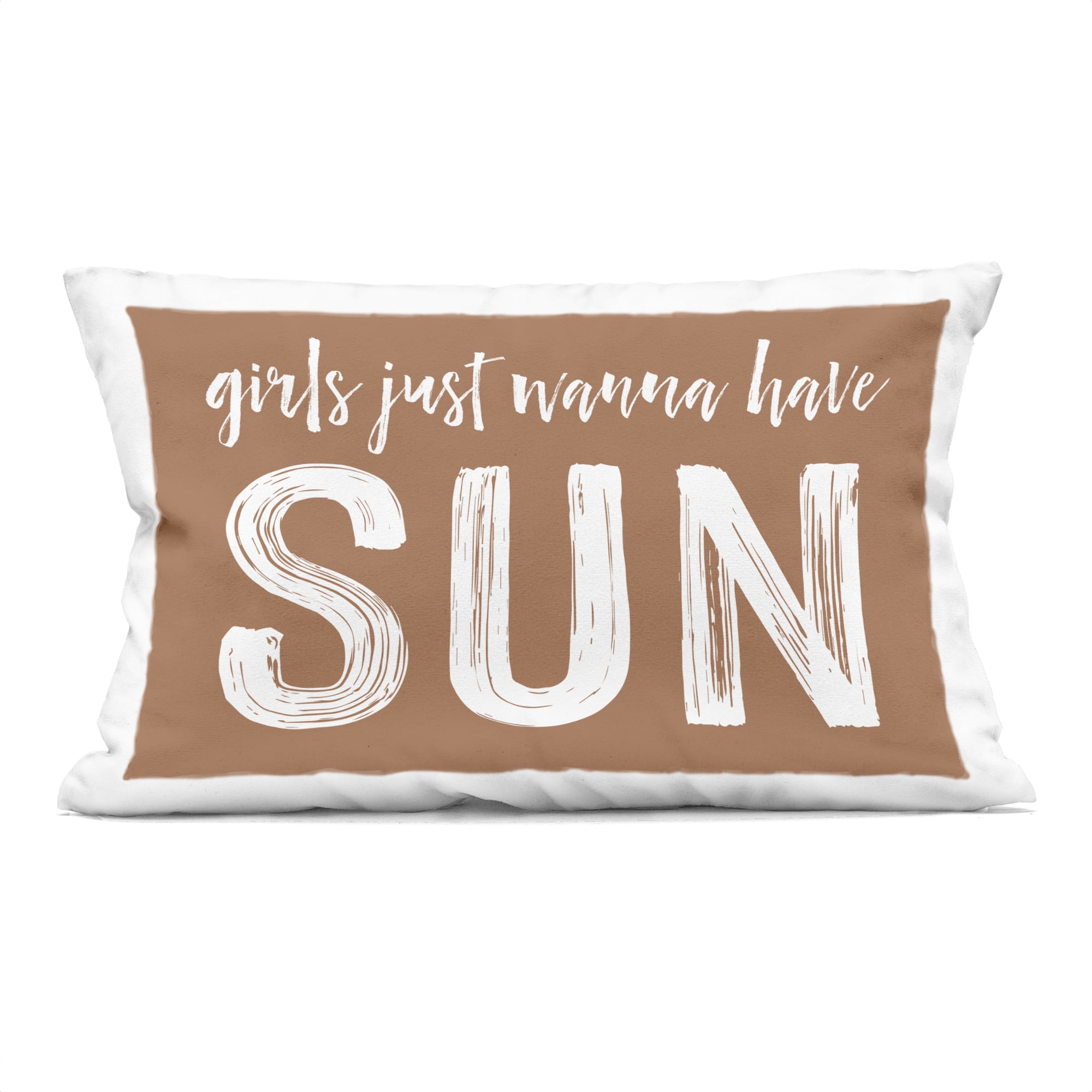 Stupell Industries Girls Wanna Have Sun Brown Decorative Printed Throw Pillow, design by Lettered and Lined