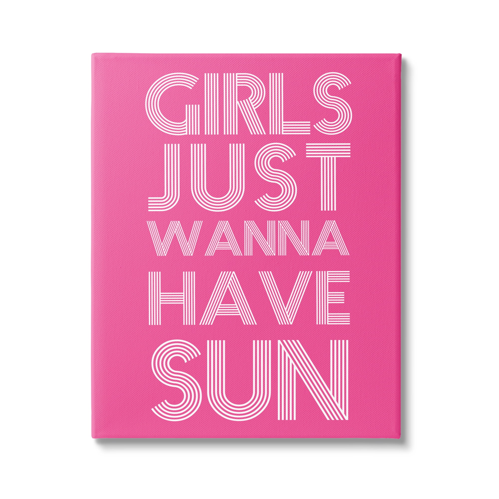 Stupell Industries Girls Wanna Have Sun Pink Retro Summer Graphic Art Gallery Wrapped Canvas Print Wall Art, Design by Daphne Polselli