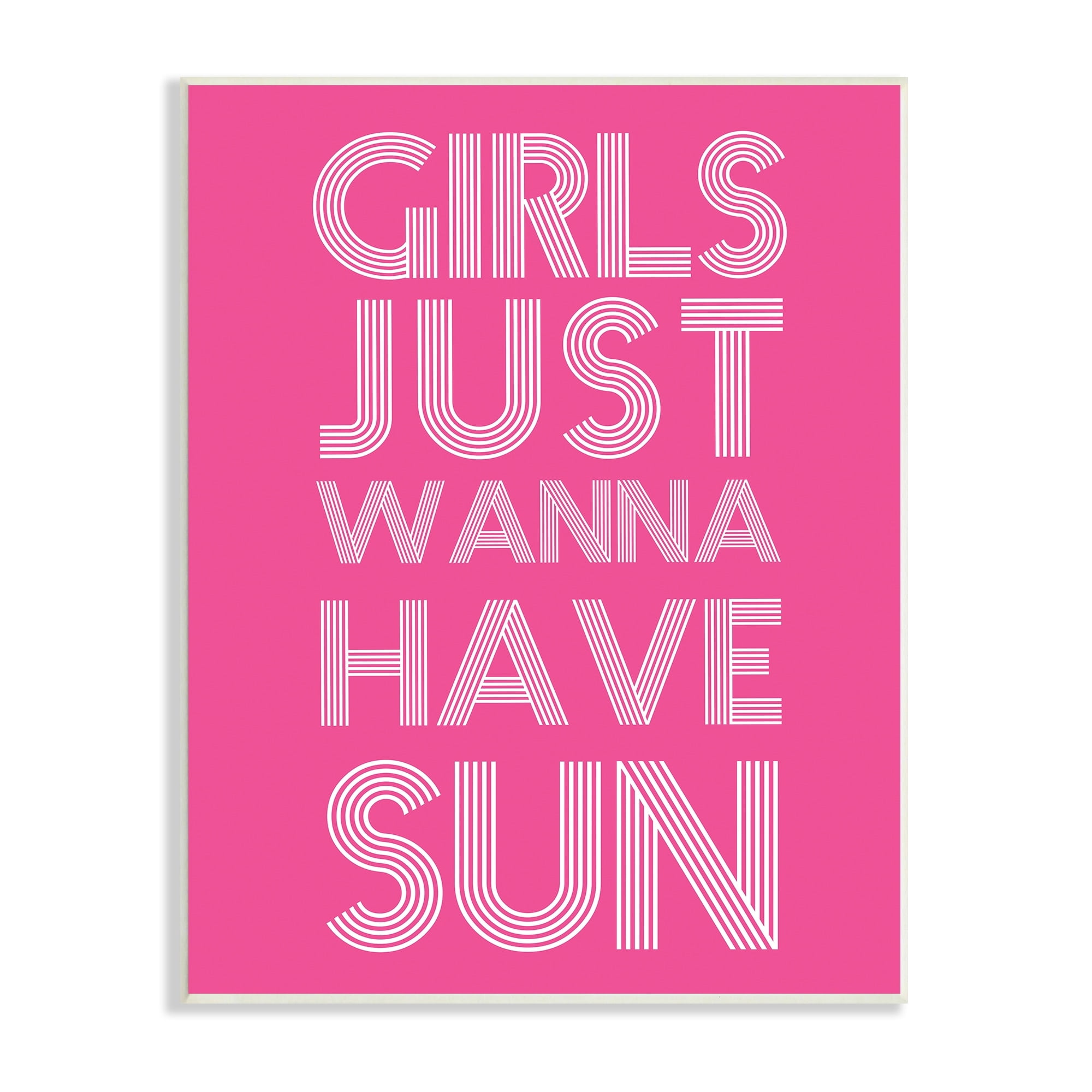 Stupell Industries Girls Wanna Have Sun Pink Retro Summer Graphic Art Unframed Art Print Wall Art, Design by Daphne Polselli
