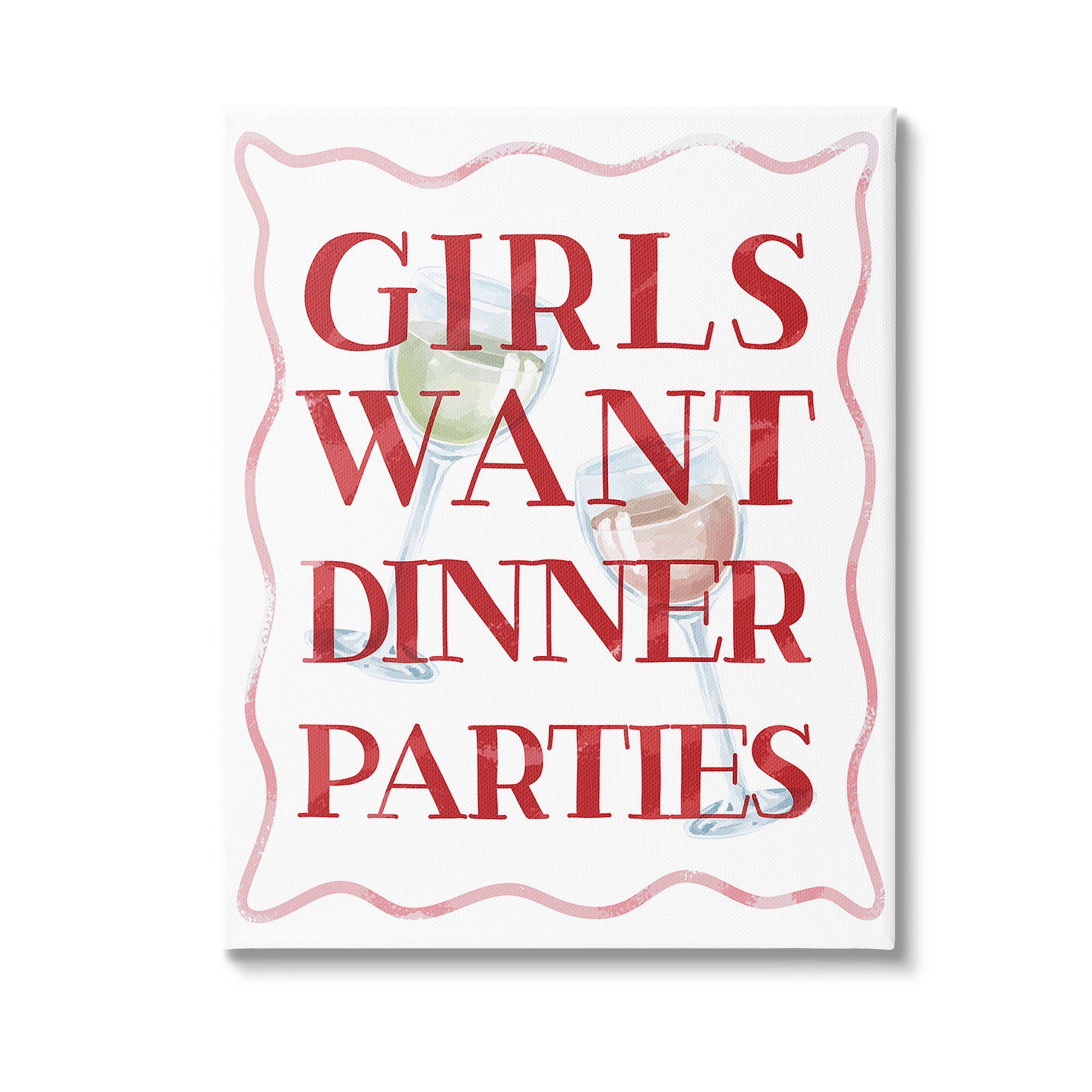 Stupell Industries Girls Want Dinner Parties Food & Beverage Painting Gallery Wrapped Canvas Art Print Wall Art, 30 x 40