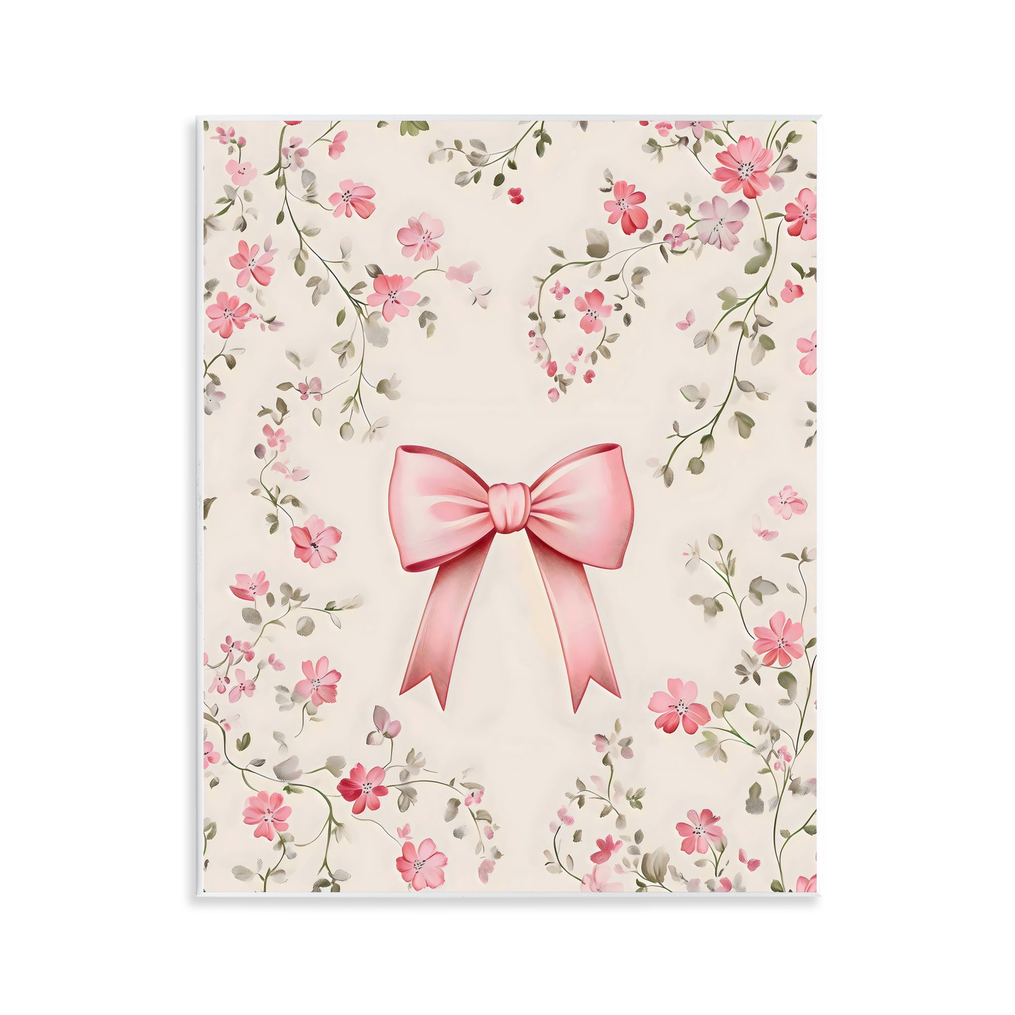 Stupell Industries Girly Ribbon Bow Wall Plaque Art, design by Arlington Prints