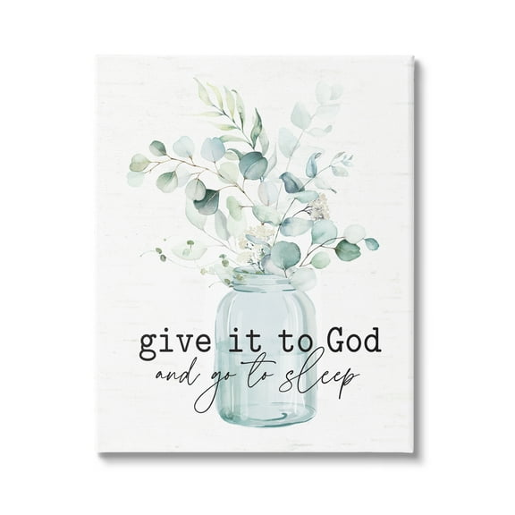 Stupell Industries Give It To God Varied Botanical Plants Bouquet Graphic Art Gallery Wrapped Canvas Print Wall Art, Design by Lettered and Lined