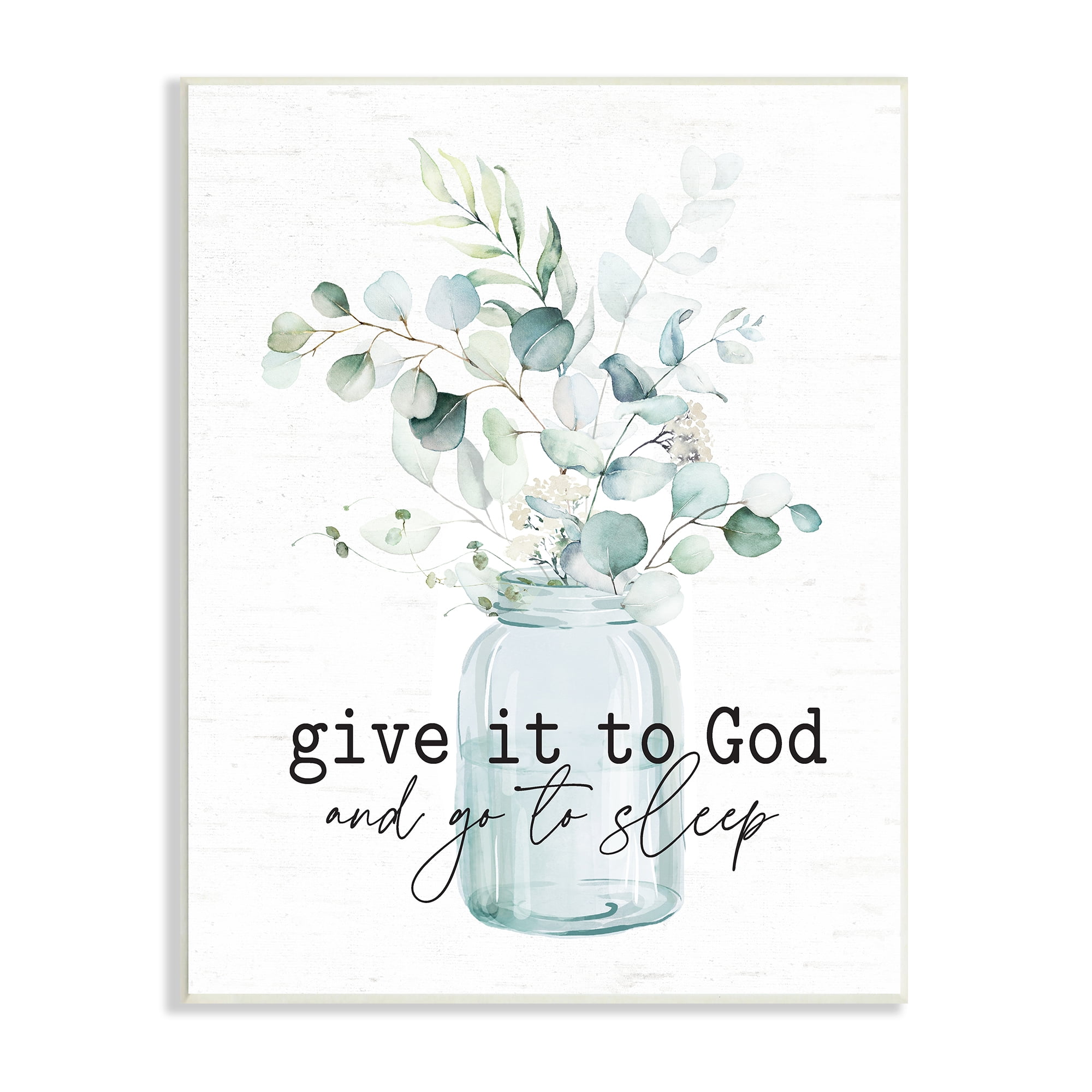 Stupell Industries Give It To God Varied Botanical Plants Bouquet Graphic Art Unframed Art Print Wall Art, Design by Lettered and Lined