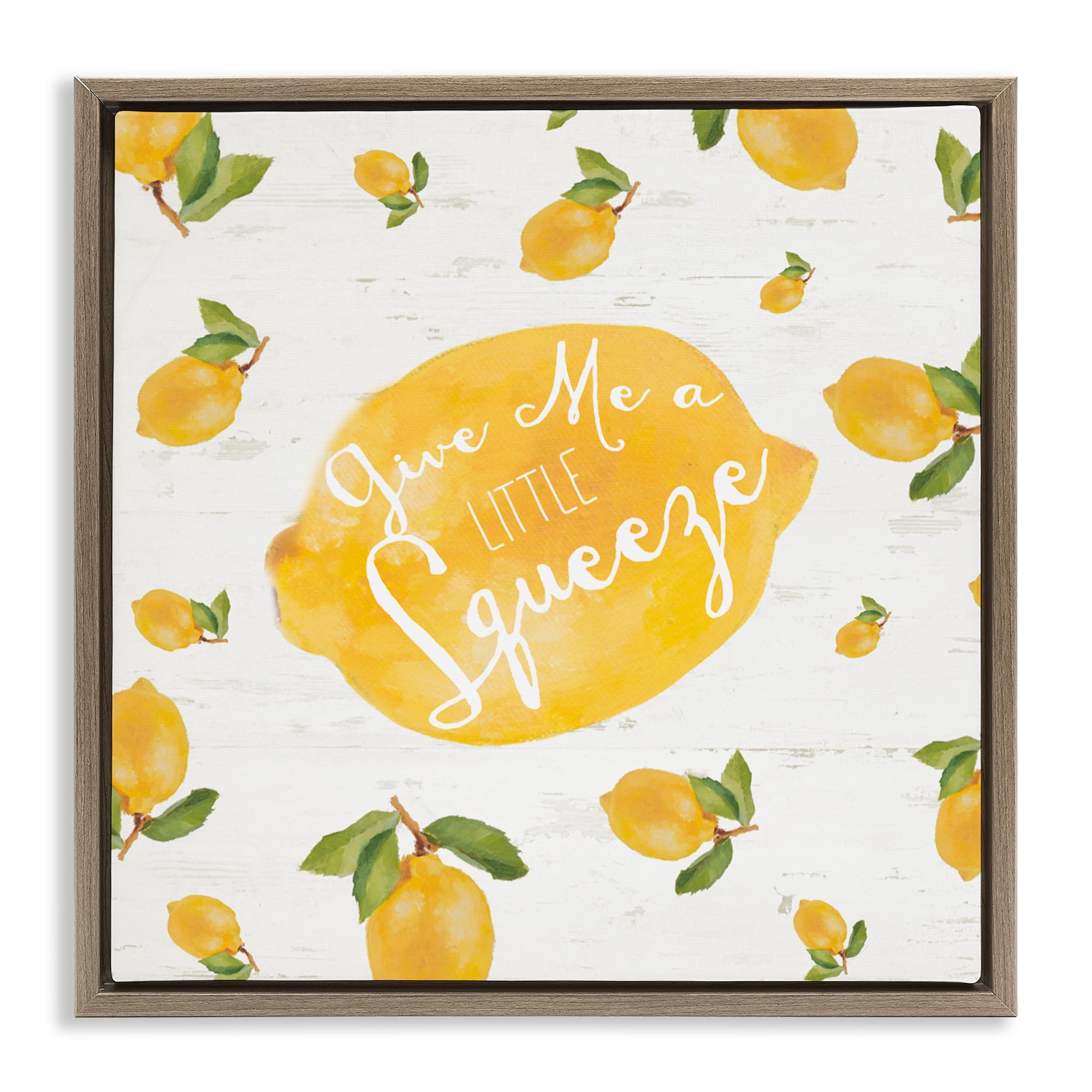 Stupell Industries Give Me A Squeeze Brown Framed Floater Canvas Wall Art, design by Lanie Loreth