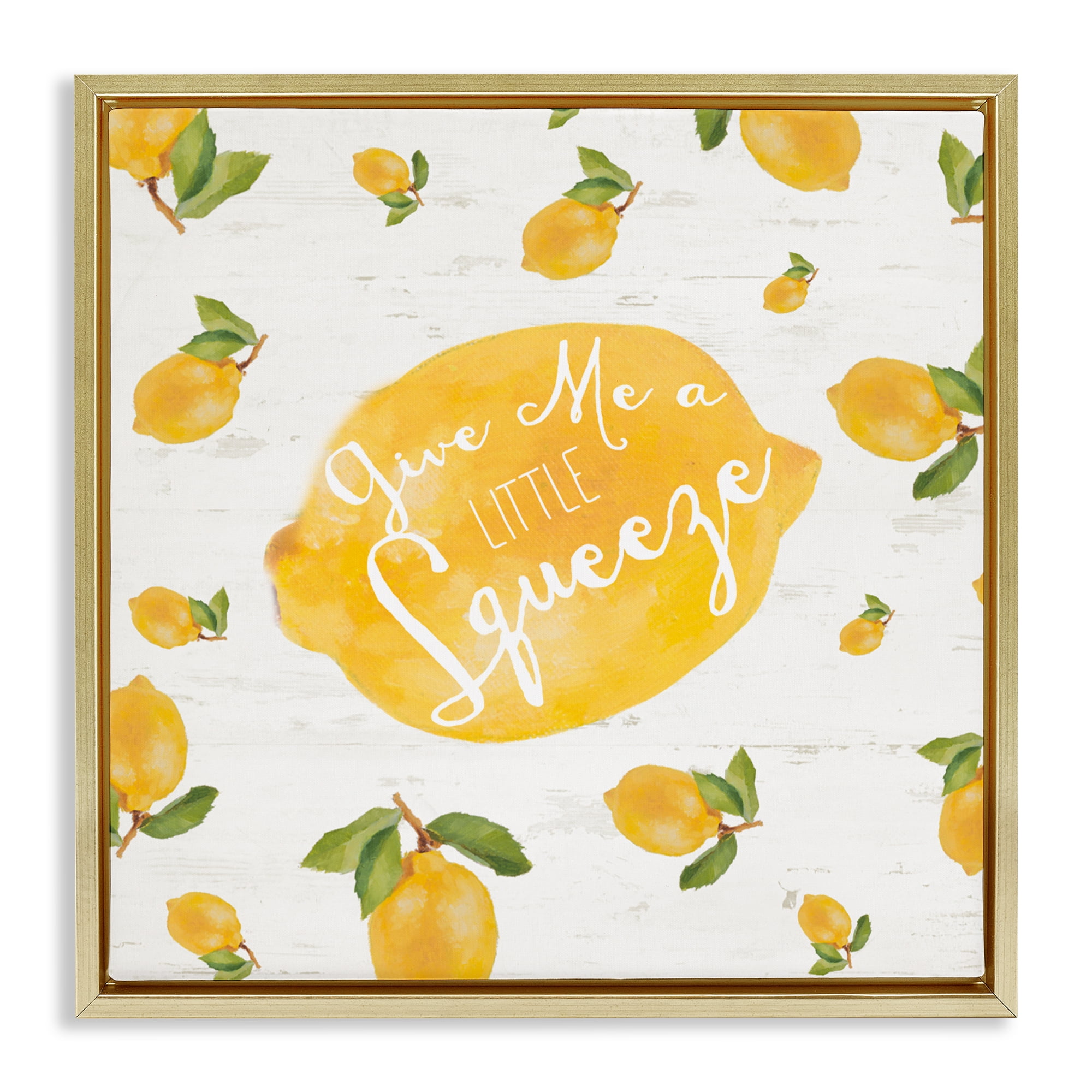 Stupell Industries Give Me A Squeeze Gold Framed Floater Canvas Wall Art, design by Lanie Loreth
