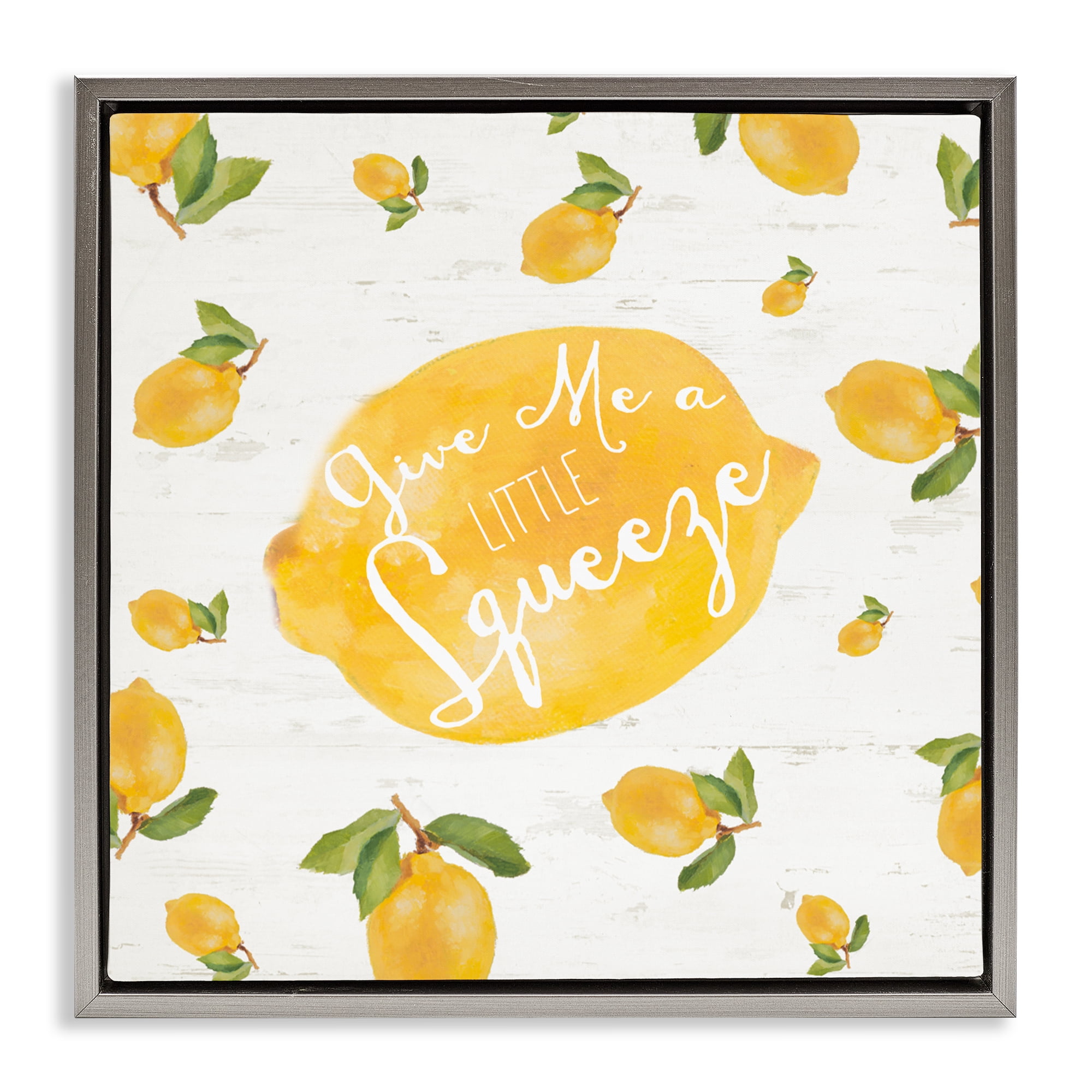 Stupell Industries Give Me A Squeeze Gray Framed Floater Canvas Wall Art, design by Lanie Loreth