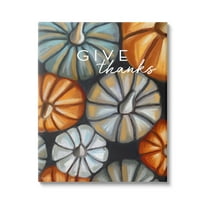 Stupell Industries Give Thanks Autumn Phrase Graphic Art Gallery Wrapped Canvas Print Wall Art, Design by Elizabeth Tyndall