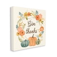 thumbnail image 1 of Stupell Industries Give Thanks Sentiments Orange Floral Pumpkin Wreath, 30 x 30, Design by Victoria Barnes, 1 of 5