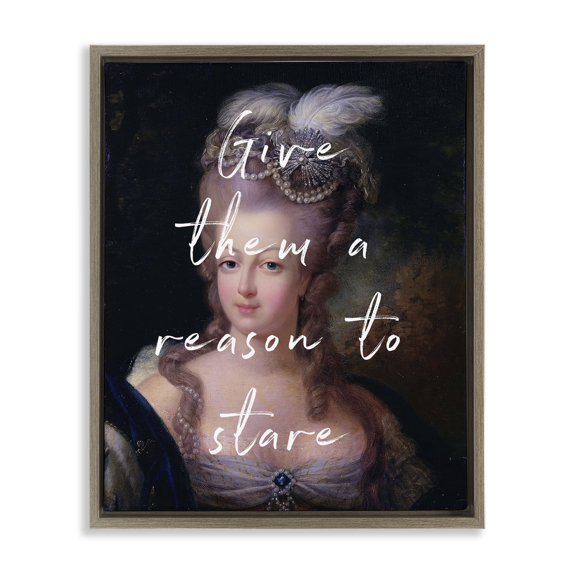 Stupell Industries Give Them A Reason To Stare Brown Framed Floater Canvas Wall Art, design by Tina LeCour