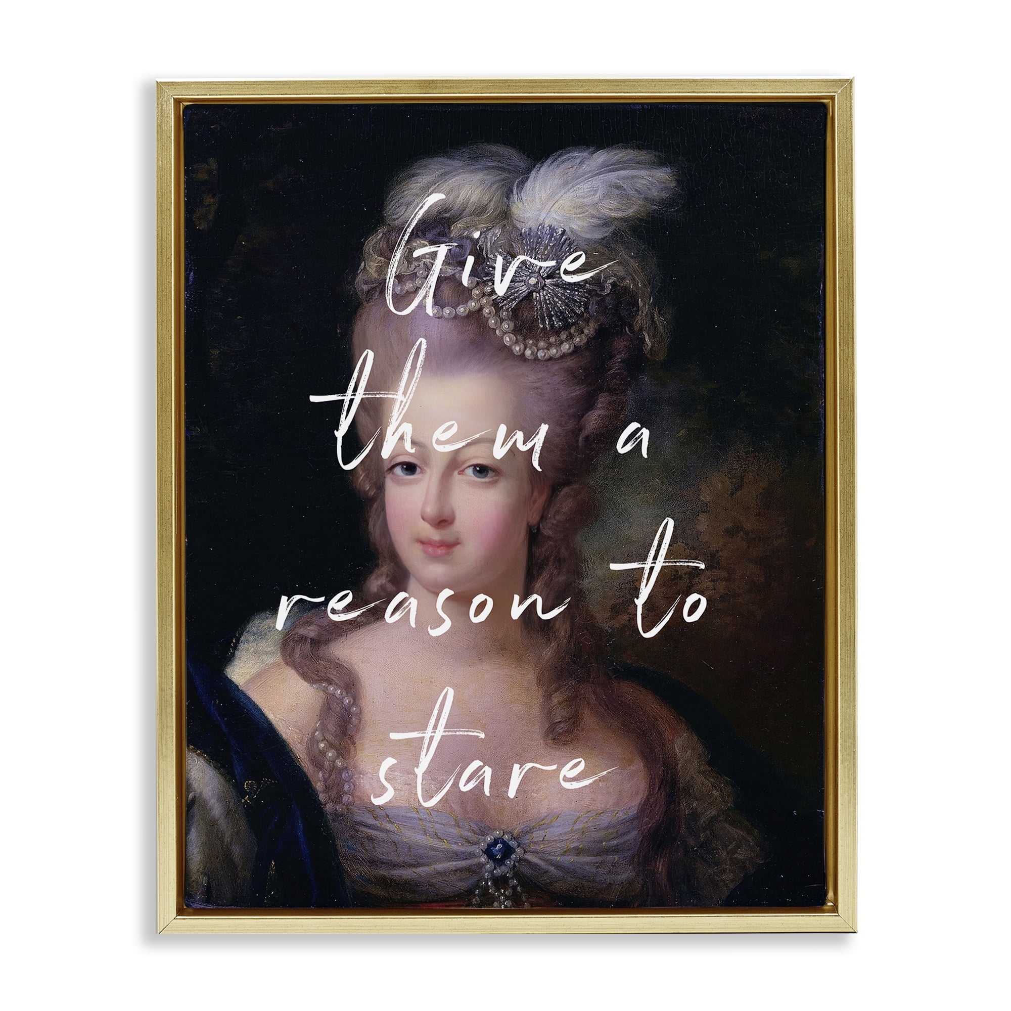 Stupell Industries Give Them A Reason To Stare Gold Framed Floater Canvas Wall Art, design by Tina LeCour