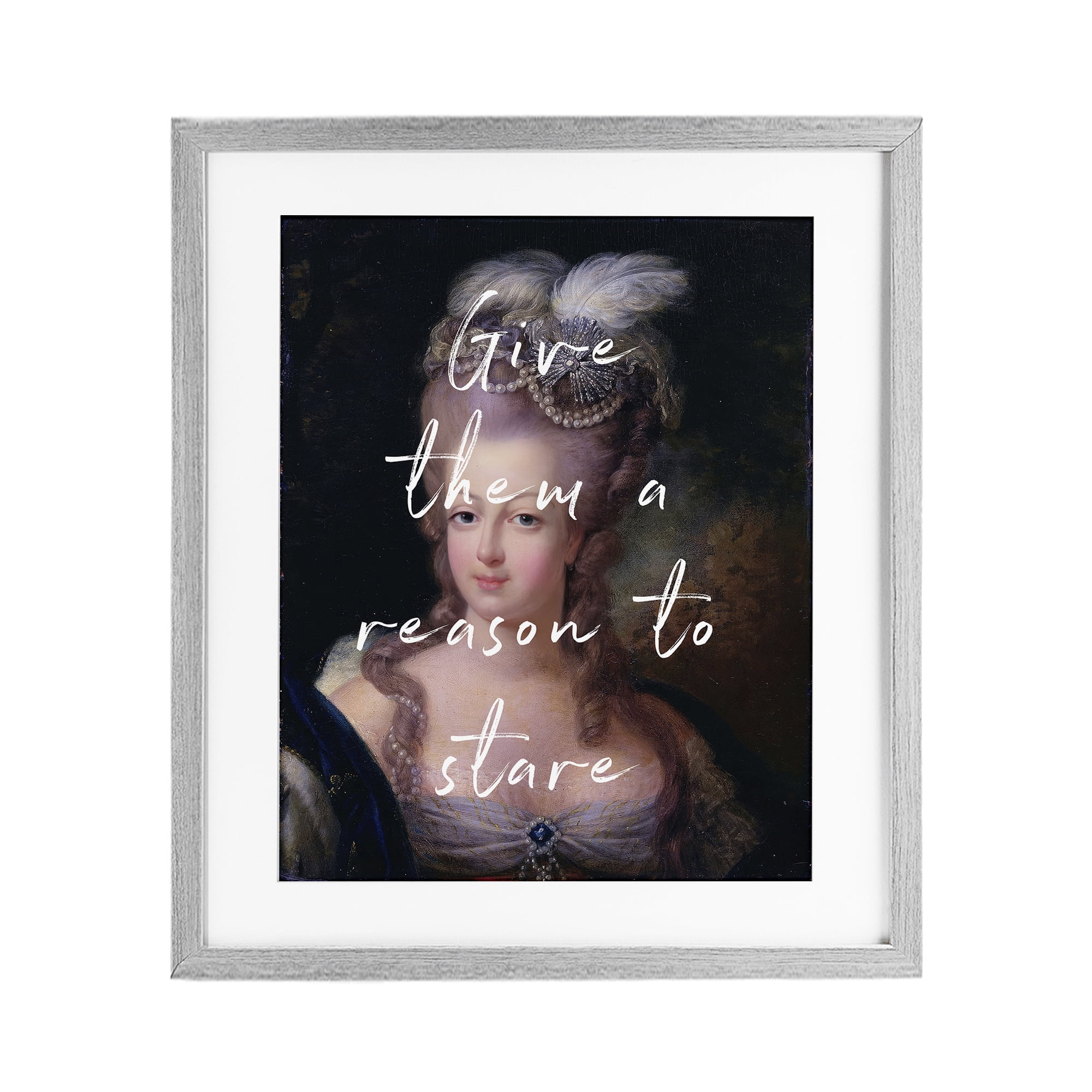 Stupell Industries Give Them A Reason To Stare Gray Framed Print Under Glass, design by Tina LeCour
