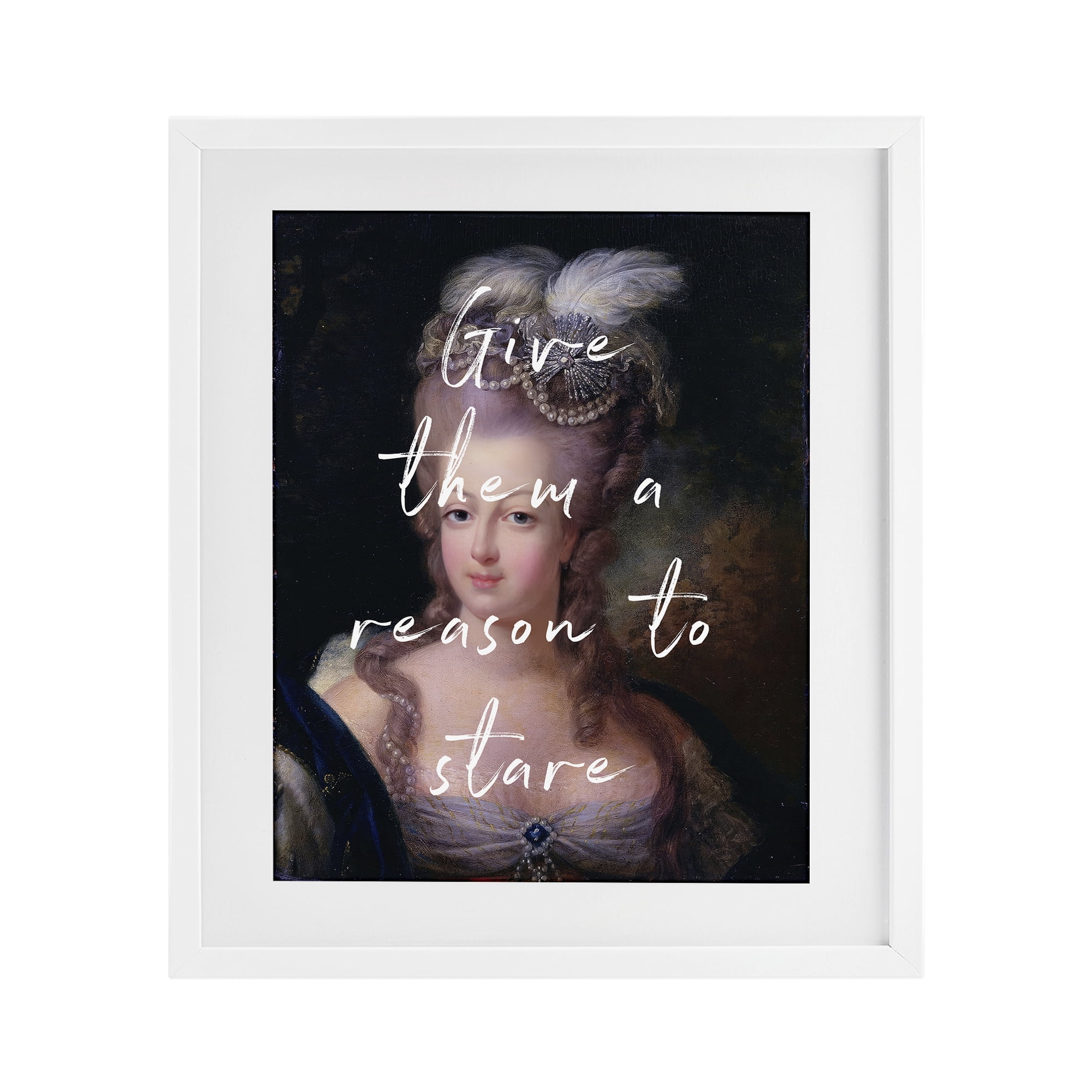 Stupell Industries Give Them A Reason To Stare White Framed Print Under Glass, design by Tina LeCour