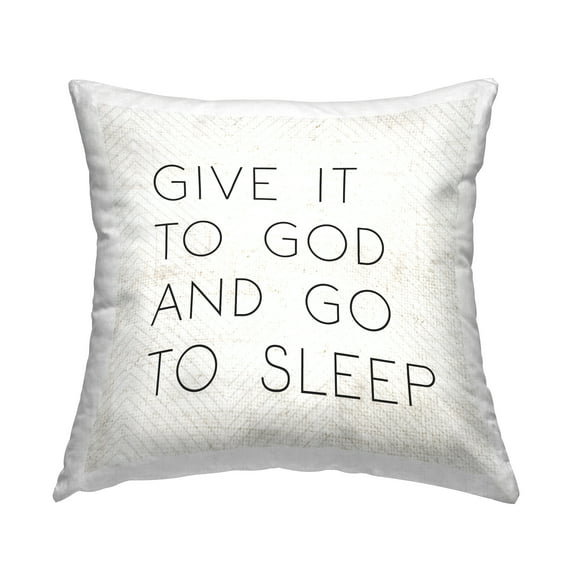 Stupell Industries Give it to God and Go to Sleep Phrase Glam Black,18 x 7 x 18 Decorative Pillows