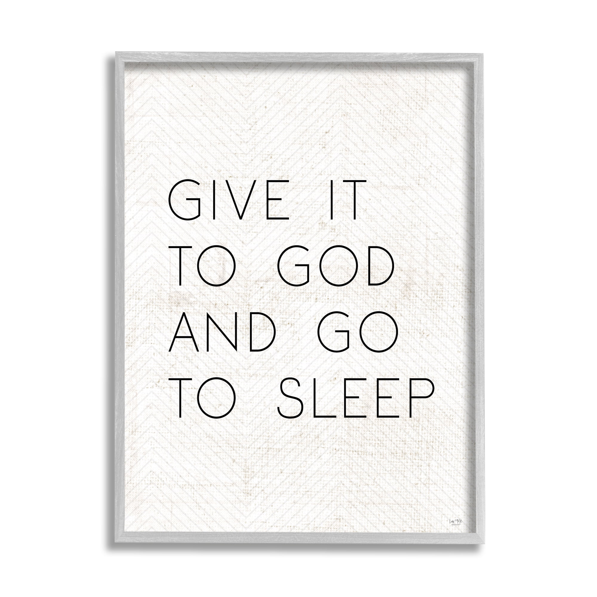 Stupell Industries Give it to God and Sleep Faith Based Bedroom Quote Framed Wall Art Design by LUX + Me Designs, 16" x 20", Gray Framed