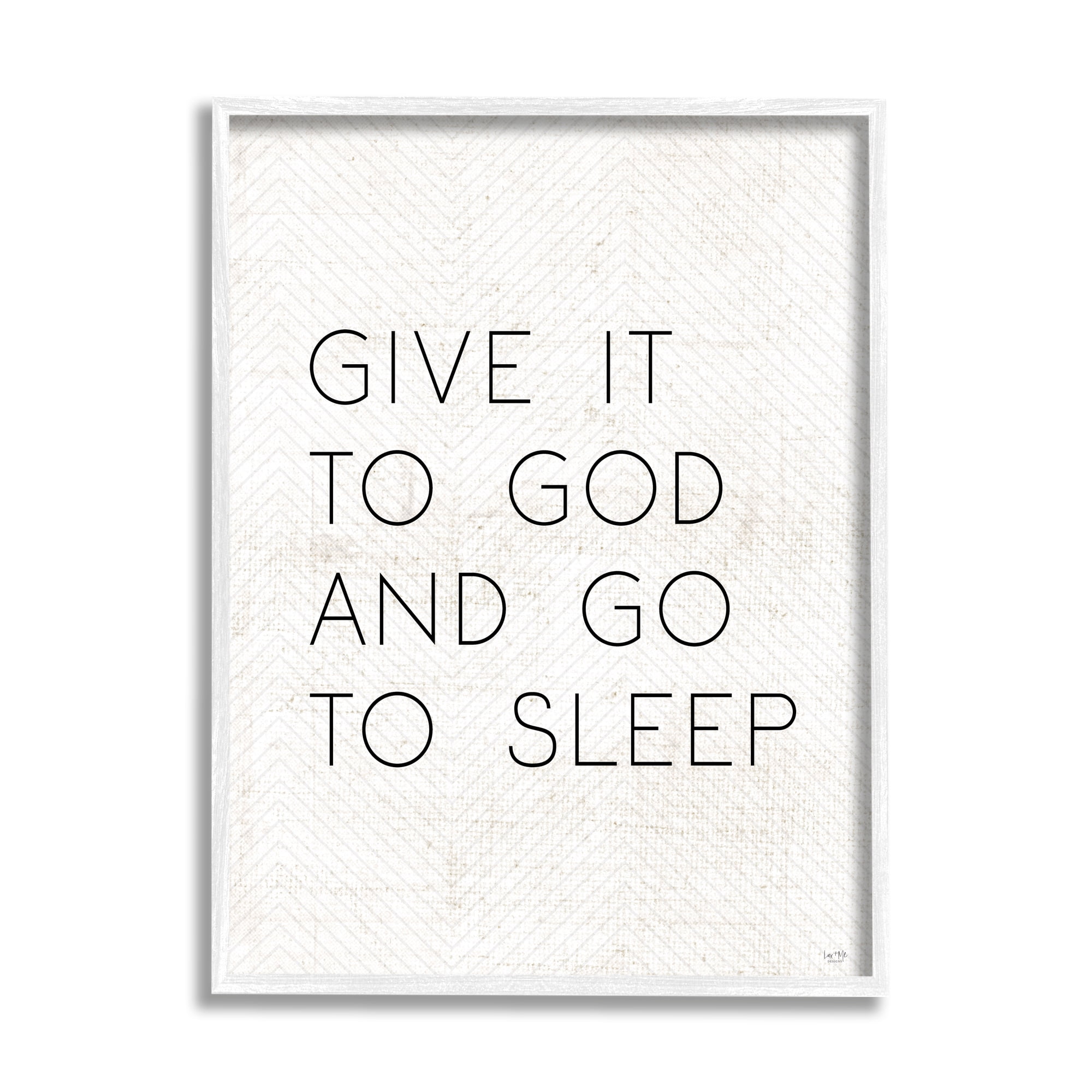 Stupell Industries Give it to God and Sleep Faith Based Bedroom Quote Graphic Art White Framed Art Print Wall Art, 24x30, by LUX + Me Designs