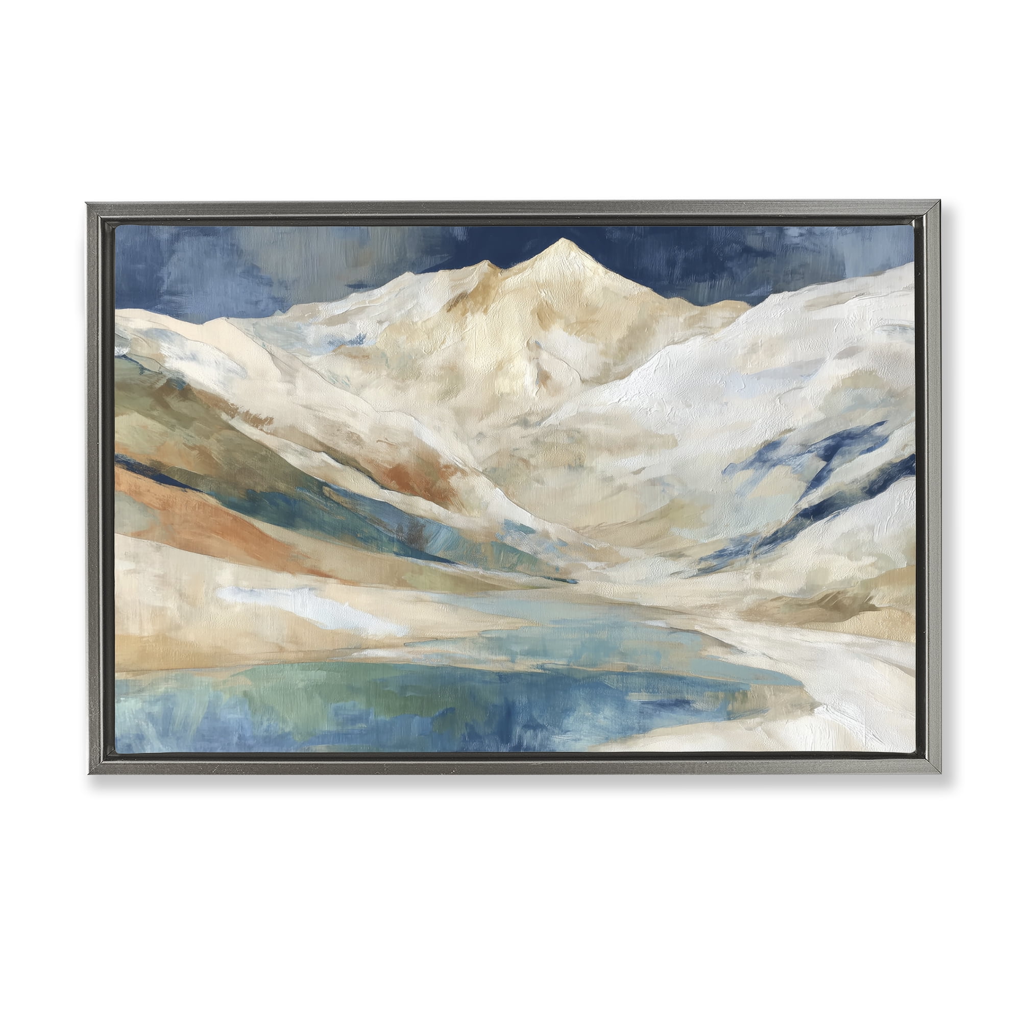 Stupell Industries Glacial Valley in Alaska Range Gray Framed Floater Canvas Wall Art, design by Chromatic Storm Studio