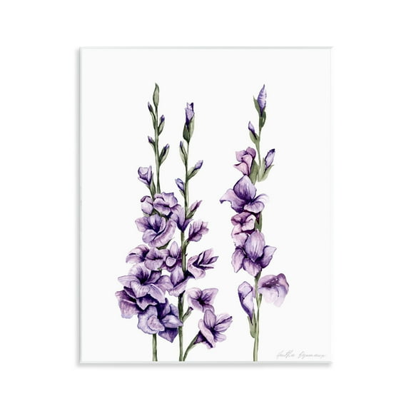 Stupell Industries Gladiolus Sprigs Trio Floral Painting Unframed Art Print Wall Art, 11 x 14