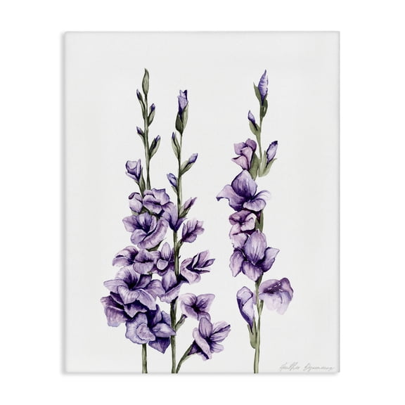 Stupell Industries Gladiolus Sprigs Trio Floral Painting Wrapped Canvas Canvas Art Print Wall Art, 16 x 20