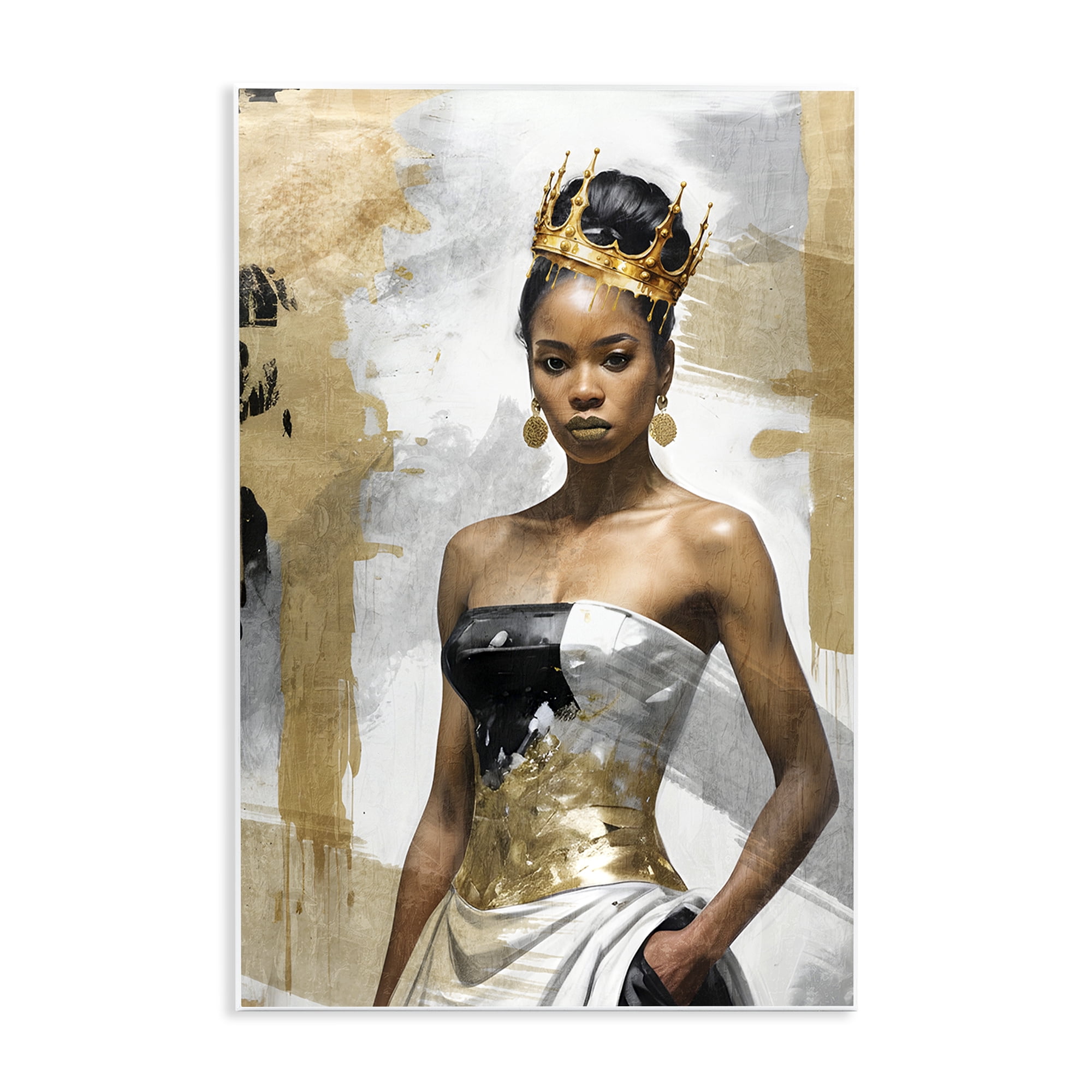 Stupell Industries Glam Abstraction Woman People Painting Unframed Art Print Wall Art, 13 x 19