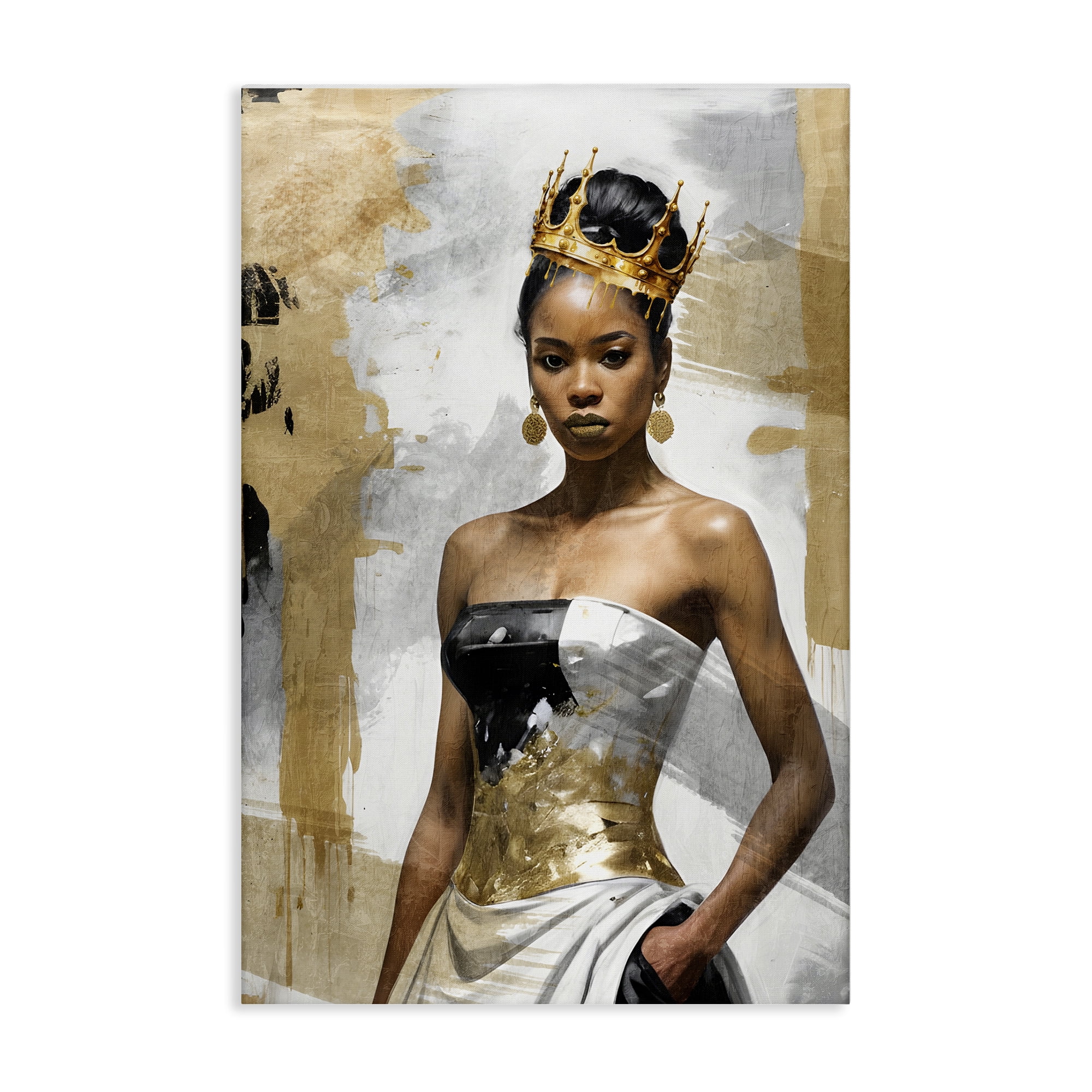 Stupell Industries Glam Abstraction Woman People Painting Wrapped Canvas Art Print Wall Art, 20 x 30