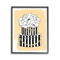 Stupell Industries Glam Accessory Boxes Botanical & Floral Painting Black Framed Art Print Wall Art, 11 x 14