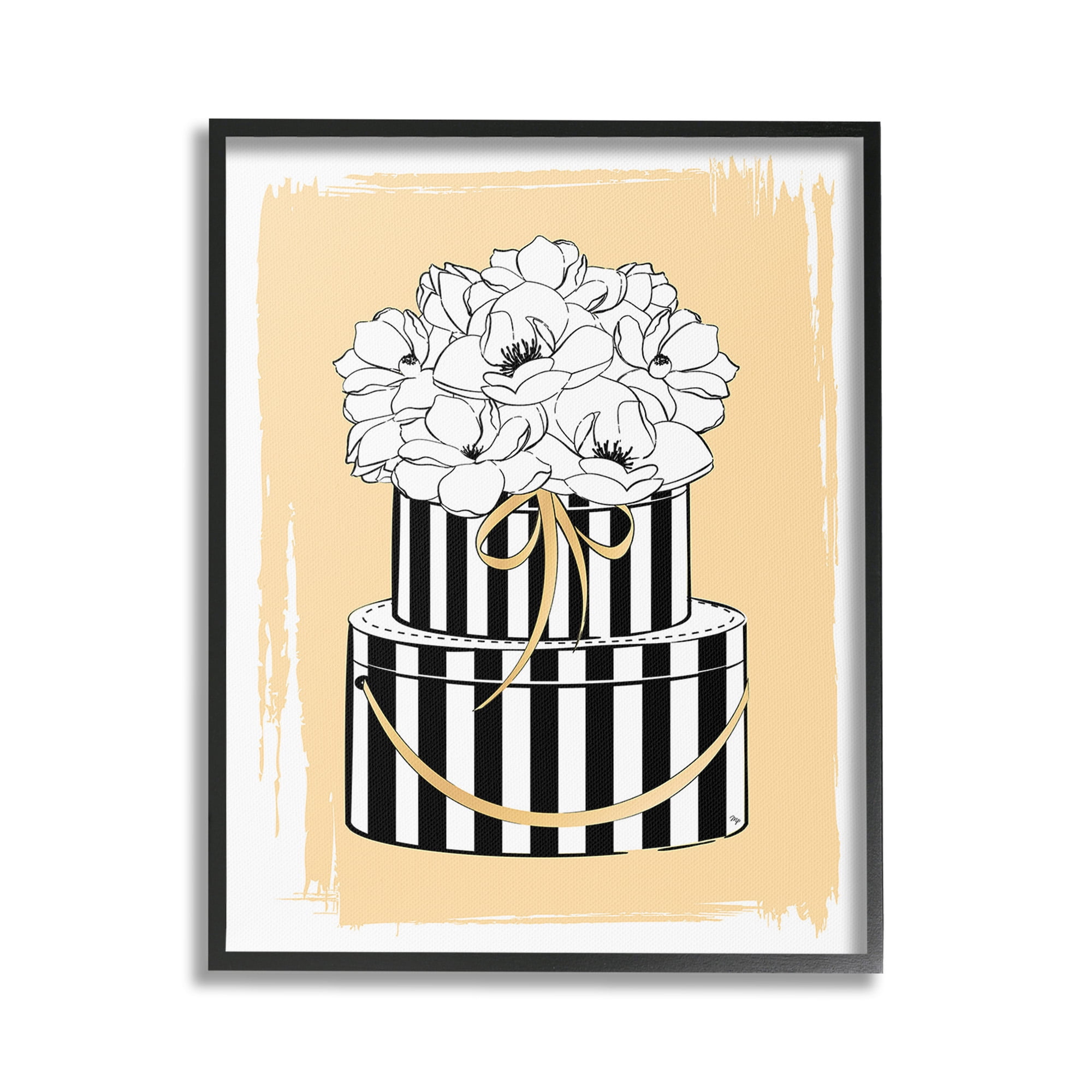 Stupell Industries Glam Accessory Boxes Botanical & Floral Painting Black Framed Art Print Wall Art, 16 x 20