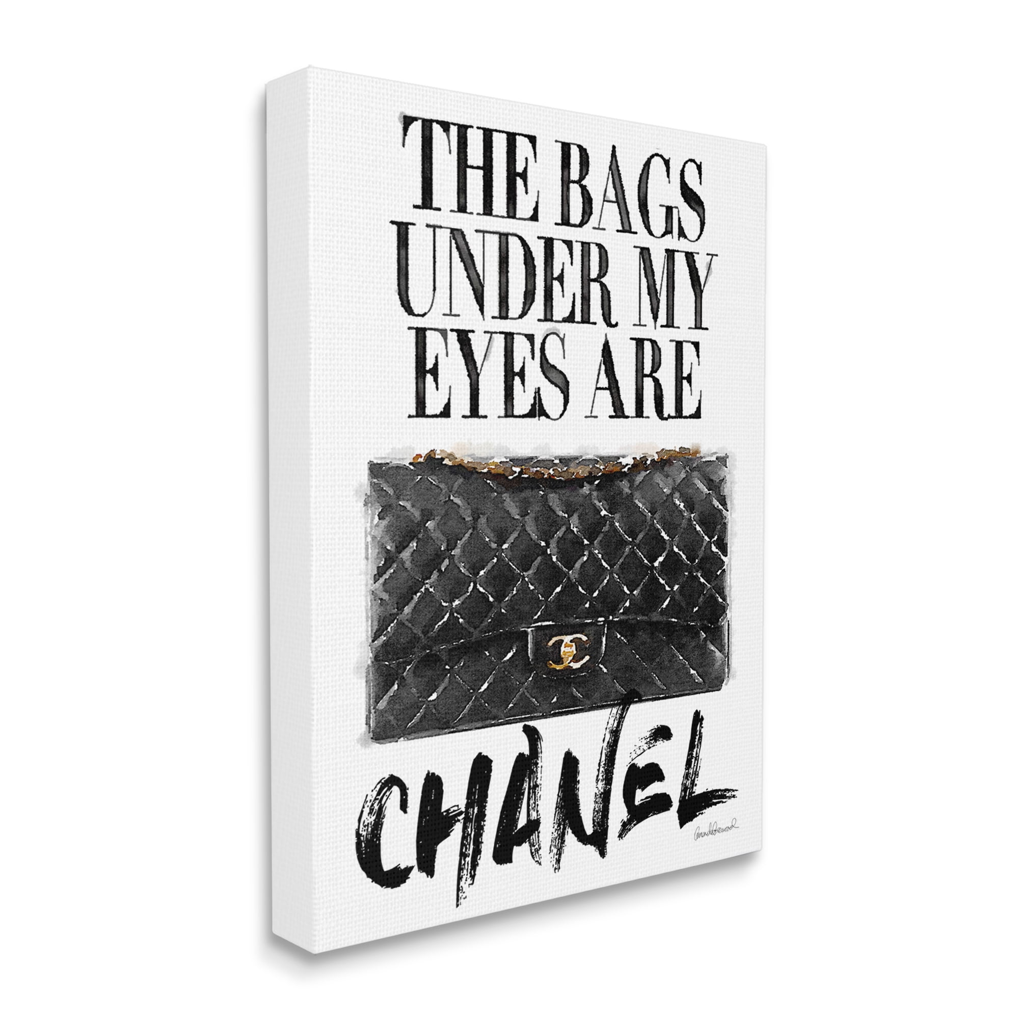 Glamorous Black Chanel Bag Canvas Wall Art, 30 x 40 Inches