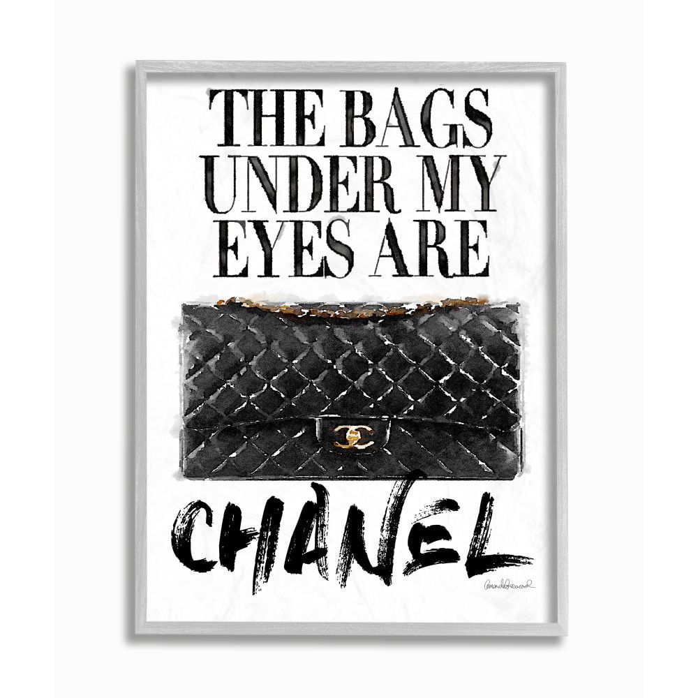 Glam Black and White Canvas Print with Gray Frame