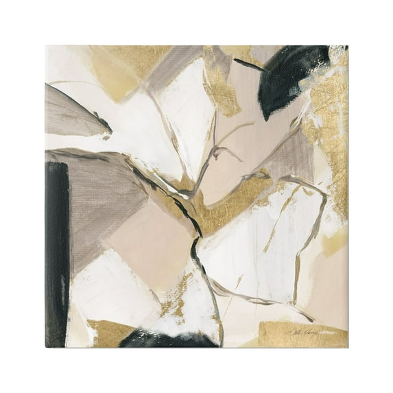 Stupell Industries Glam & Beige Abstraction Abstract Painting Gallery Wrapped Canvas Art Print Wall Art, 24 x 24