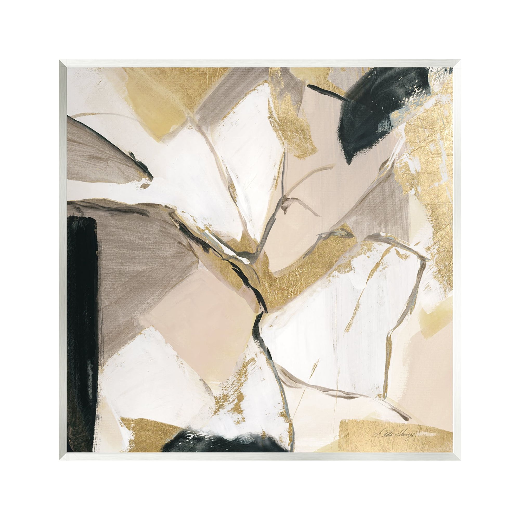 Stupell Industries Glam & Beige Abstraction Abstract Painting Unframed Art Print Wall Art, 12 x 12