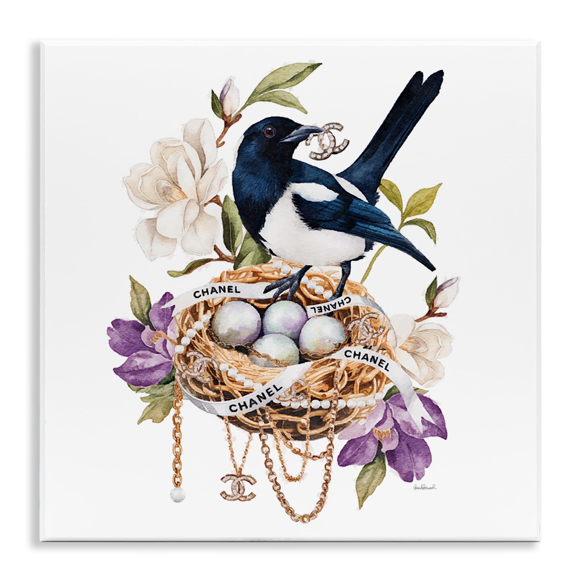 Stupell Industries Glam Birds Nest Magnolia Wall Plaque Art, design by Amanda Greenwood