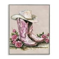 thumbnail image 1 of Stupell Industries Glam Bling Cowgirl Boots Plants & Flowers Painting Gray Framed Art Print Wall Art, 16 x 20, 1 of 2