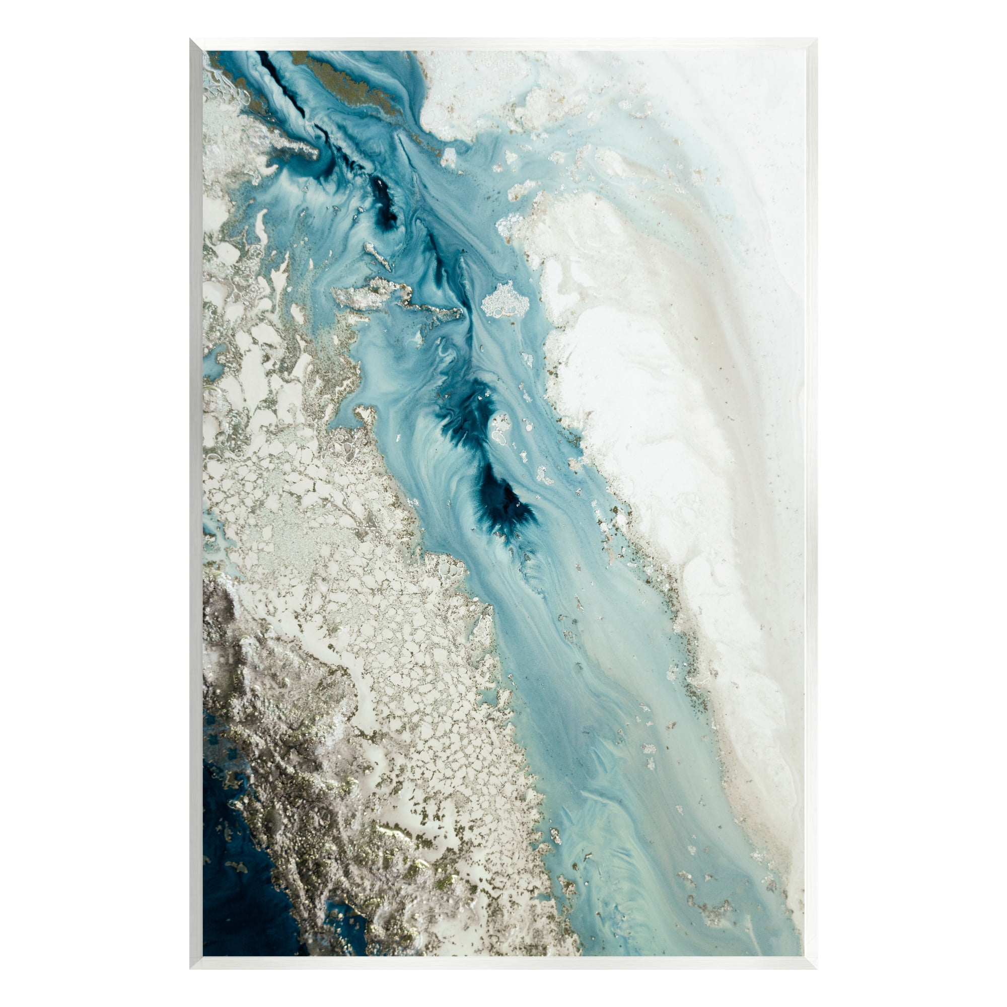 Stupell Industries Glam Blue Geode Abstract Painting Unframed Art Print Wall Art, 13 x 19