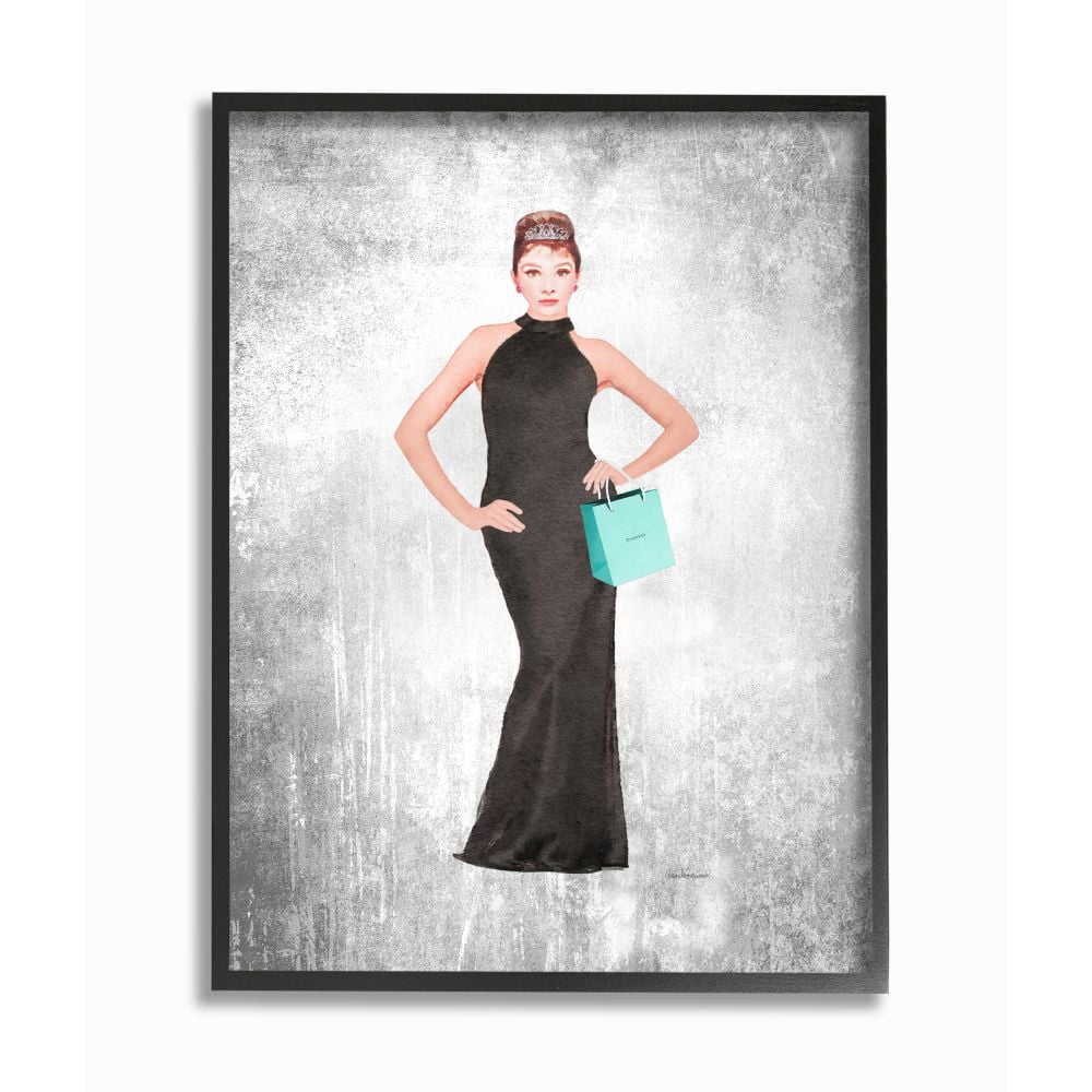 Stupell Industries Glam Blue Shopping Bag Famous Female Fashion Icon Designed by Amanda Greenwood