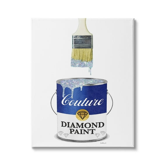 Stupell Industries Glam Bold Blue Diamond P. Can Fashion Brush, 16 x 20, Design by Amanda Greenwood