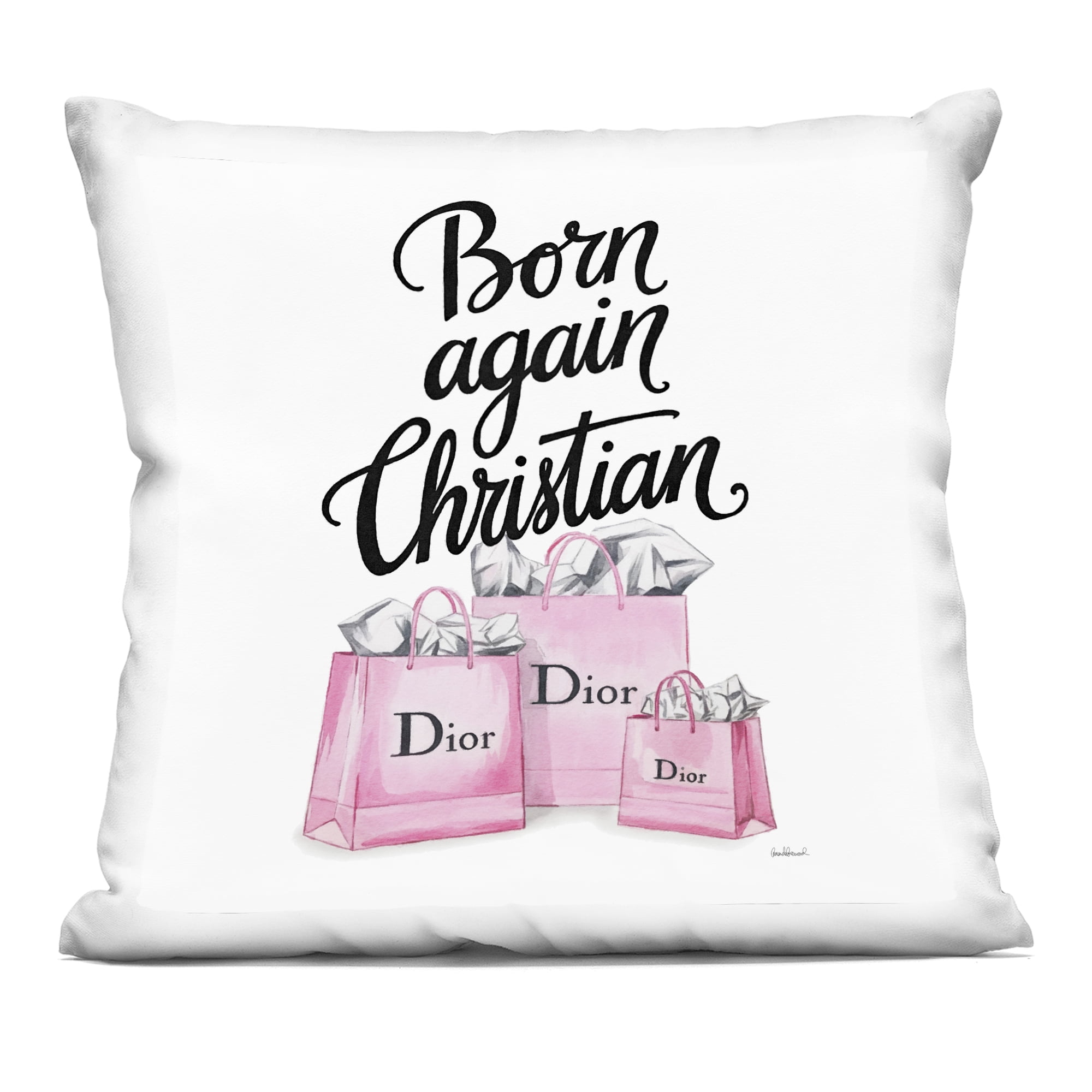 Stupell Industries Glam Born Again Christian Decorative Printed Throw Pillow, design by Amanda Greenwood, 18 x 7 x 18