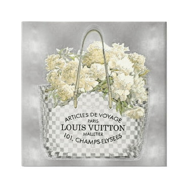 Stupell Industries Glam Bouquet in Purse Botanical & Floral Painting Gallery Wrapped Canvas Print Wall Art, 17 x 17