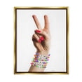 thumbnail image 1 of Stupell Industries Glam Bracelets Peace Sign Beauty & Fashion Painting Gold Floater Framed Canvas Art Print Wall Art, 25 x 31, 1 of 10