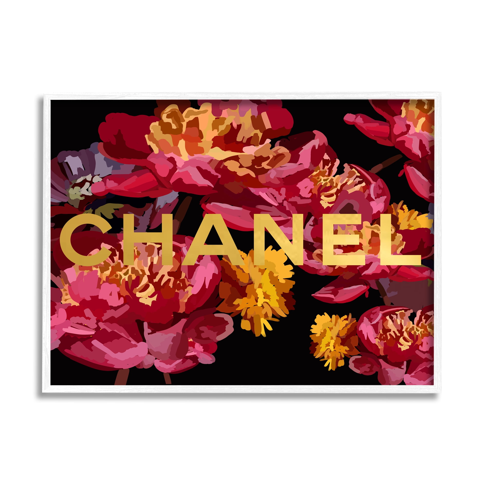 Stupell Industries Glam Brand Blossoms Botanical & Floral Painting White Framed Art Print Wall Art, 14 x 11