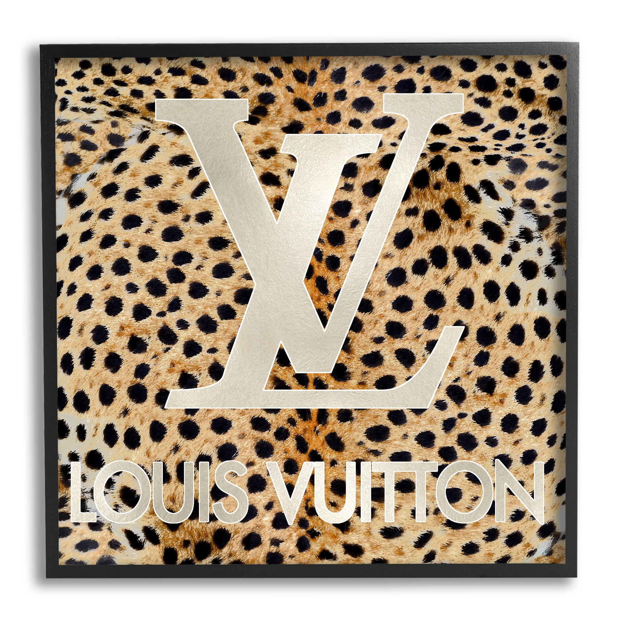 Stupell Industries Glam Brand Cheetah Spots Beauty & Fashion Painting Black Framed Art Print Wall Art, 24 x 24