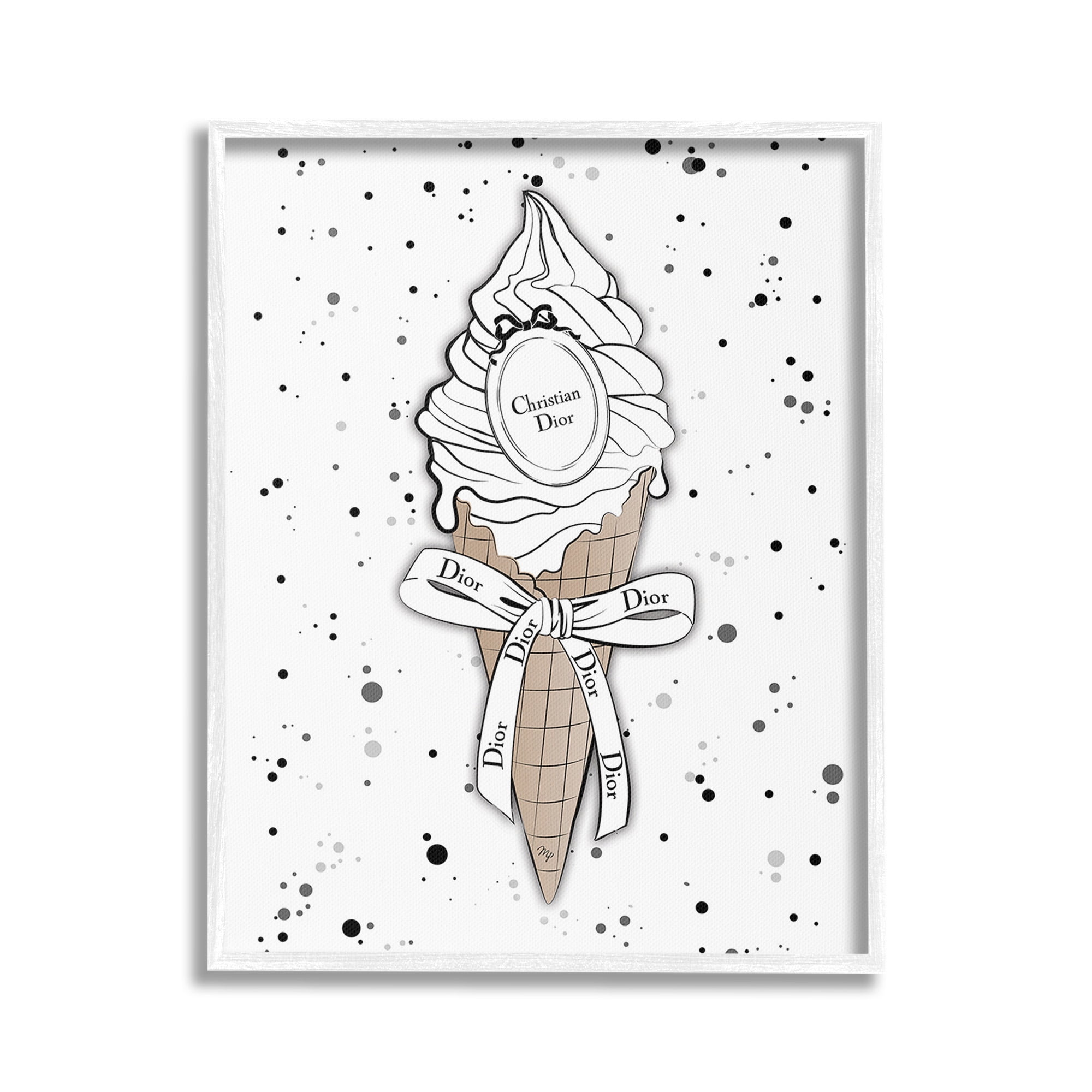 Stupell Industries Glam Brand Dessert Beauty & Fashion Painting White Framed Art Print Wall Art, 24 x 30