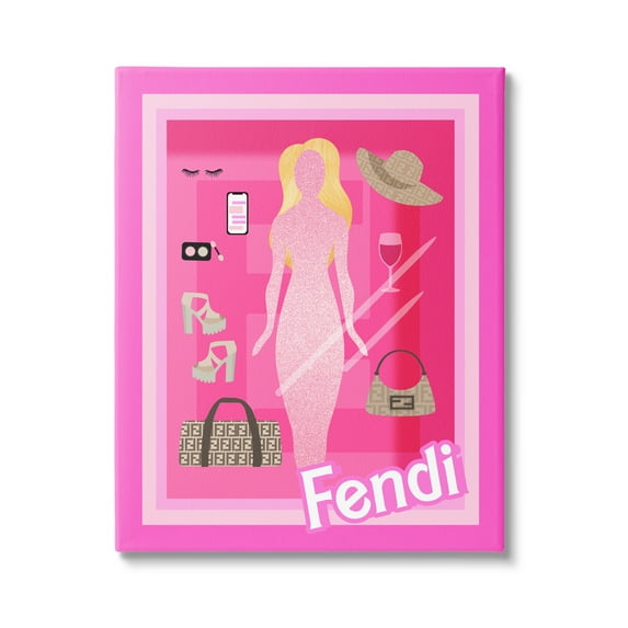 Stupell Industries Glam Brand Fashion Doll Beauty & Fashion Painting Gallery Wrapped Canvas Print Wall Art, 24 x 30