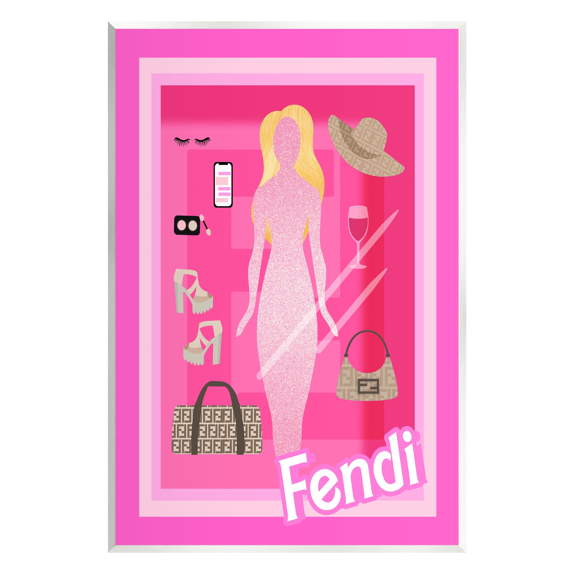 Stupell Industries Glam Brand Fashion Doll Beauty & Fashion Painting Unframed Art Print Wall Art, 10 x 15