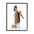 thumbnail image 1 of Stupell Industries Glam Brand Fashion Girl Coffee Cup Graphic Art Black Framed Art Print Wall Art, Design by Ziwei Li, 1 of 8