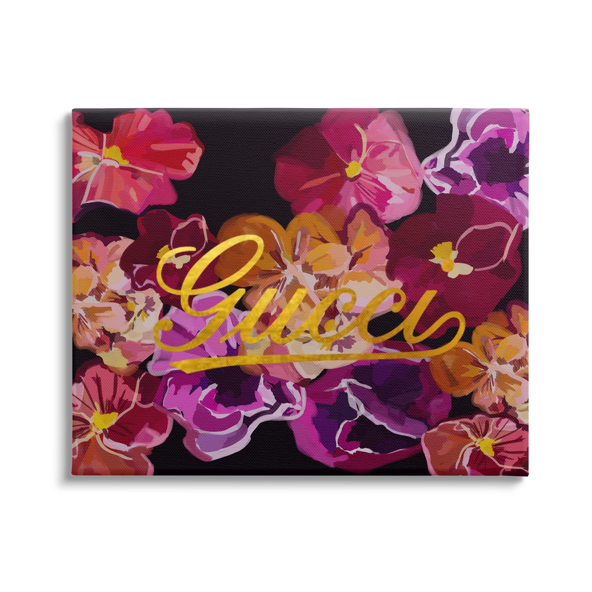 Stupell Industries Glam Brand Flower Pattern Botanical & Floral Painting Gallery Wrapped Canvas Art Print Wall Art, 30 x 24