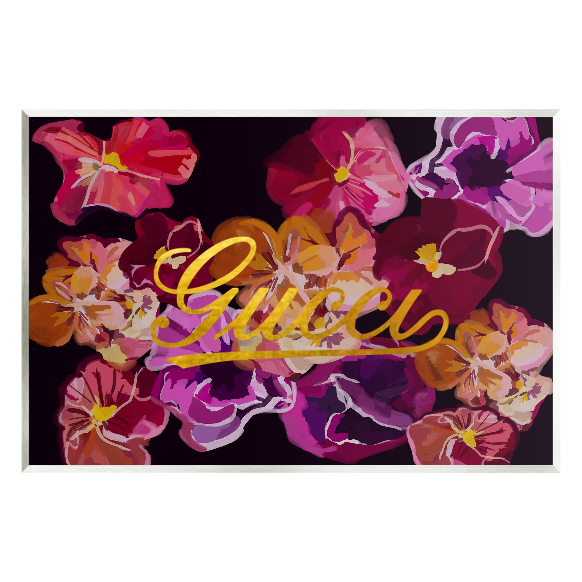 Stupell Industries Glam Brand Flower Pattern Botanical & Floral Painting Unframed Art Print Wall Art, 19 x 13