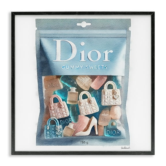 Stupell Industries Glam Brand Gummy Fashion Fashion Painting Black Framed Art Print Wall Art, 12 x 12